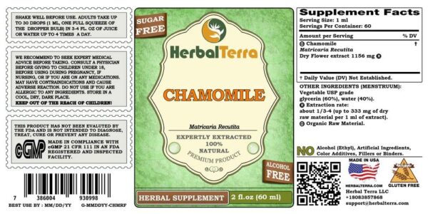 Manzanilla orgánica Herbal Terra LLC extracto líquido sin alcohol