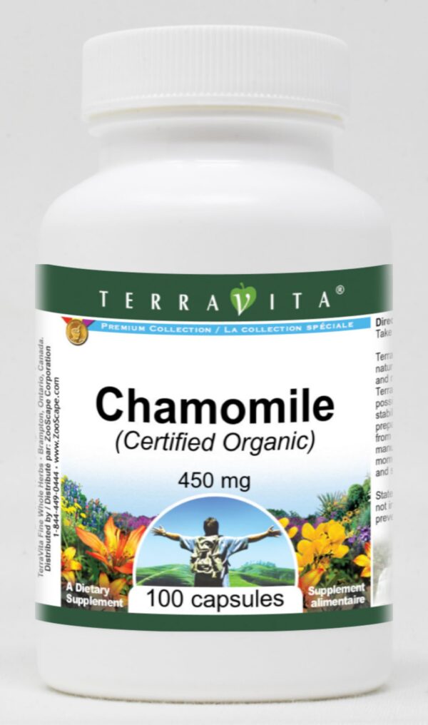 Manzanilla orgánica TerraVita paquete 3 botellas 100 cápsulas