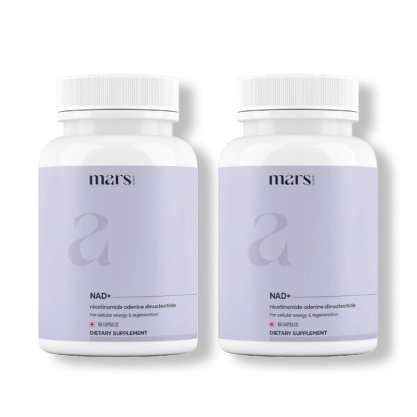 Mars NAD+ NR B3 cápsulas frasco y etiqueta