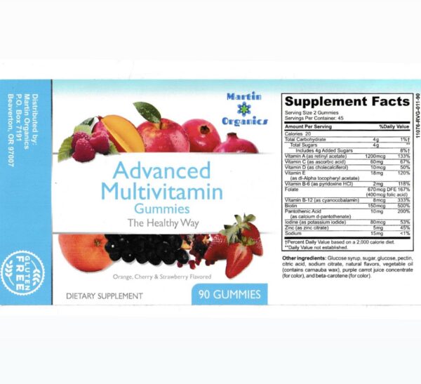 Version 1.0.0 Etiqueta de ingredientes de Martin Organics