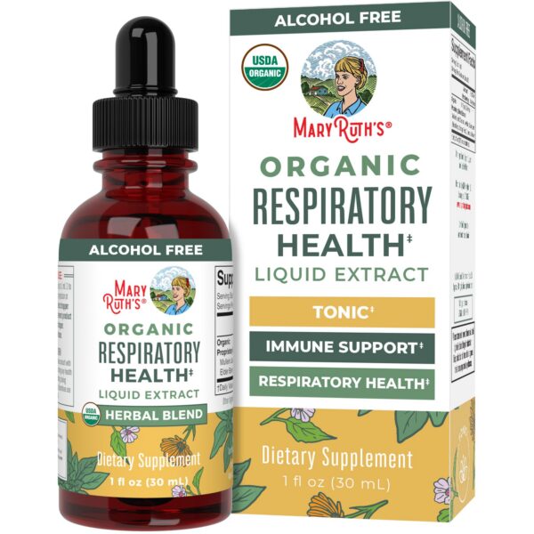MaryRuth Organics gotas líquidas para salud respiratoria hoja gordolobo