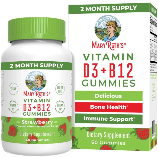 Version 1.0.0 MaryRuth Organics gummies vitamina d3 y b12 sabor fresa 60 porciones