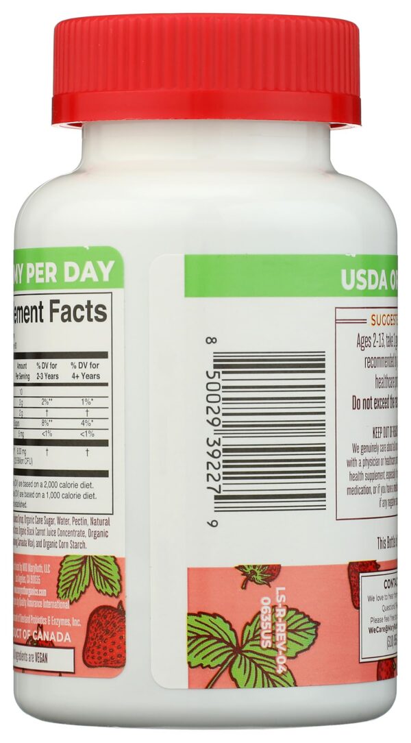 Vista lateral del empaque de gomitas