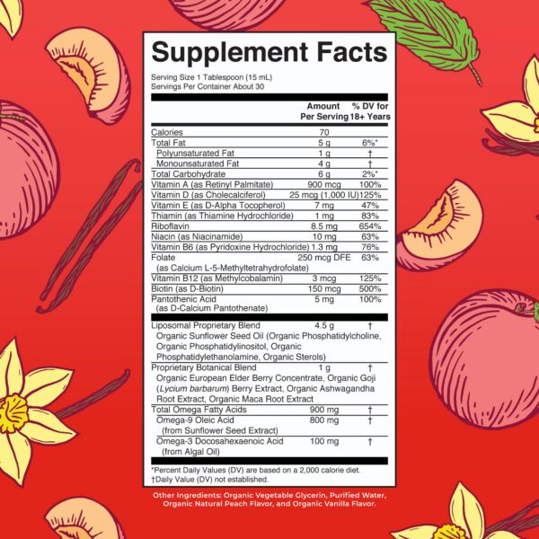 Frente de la botella MaryRuth Organics