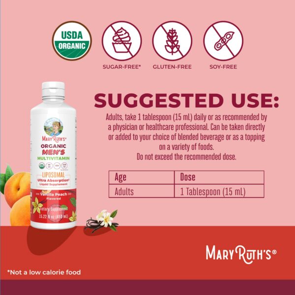 Etiqueta frontal de MaryRuth Organics multivitamínico líquido