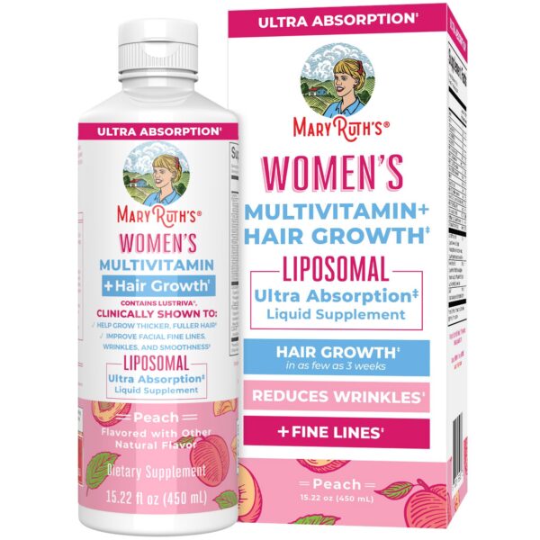 MaryRuth Organics multivitamínico femenino Lustriva crecimiento cabello