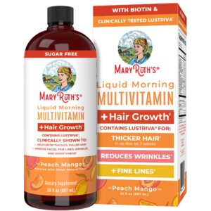 MaryRuth Organics multivitamínico líquido crecimiento cabello sabor durazno mango