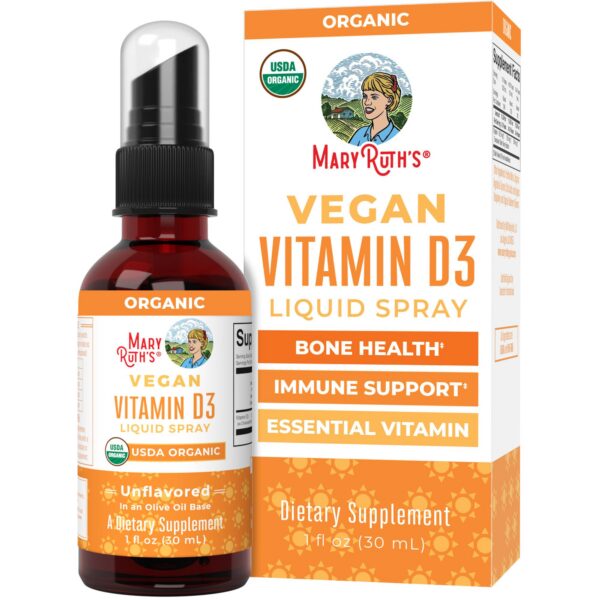 MaryRuth Organics spray de vitamina d3 vegano orgánico 30 dosis