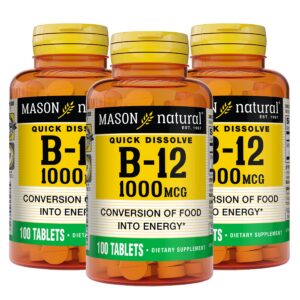 Version 1.0.0 Mason Natural B-12 1000 mcg paquete 3 disolución rápida rosa