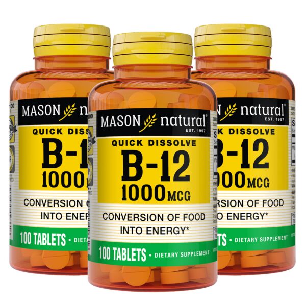 Mason Natural B-12 1000 mcg paquete 3 disolución rápida rosa