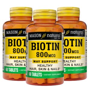 Mason Natural Biotina 800 mcg tabletas frasco