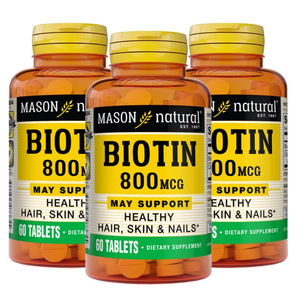 Mason Natural Biotina 800 mcg tabletas frasco