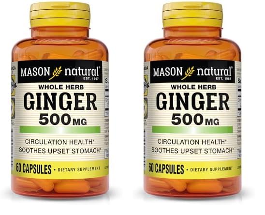 Mason Natural cápsulas de jengibre hierba entera paquete de 2