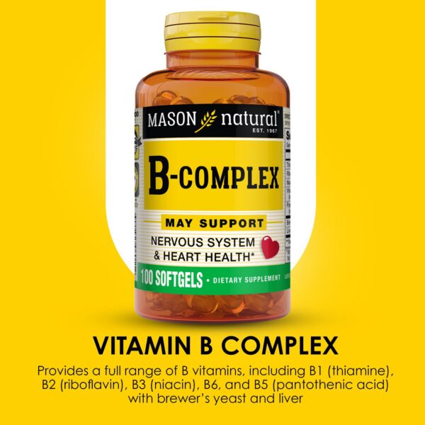 Frasco con etiqueta Mason Natural B Complex