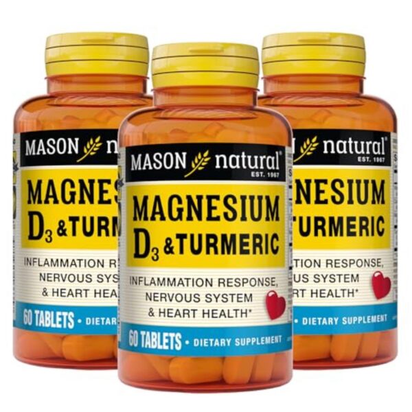 Frasco Mason Natural Magnesium D3 con cúrcuma