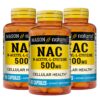 Frente del frasco Mason Natural NAC 500 mg capsulas