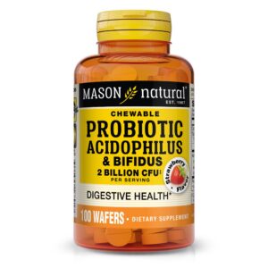 Mason Natural probióticos wafers sabor fresa 100 unidades