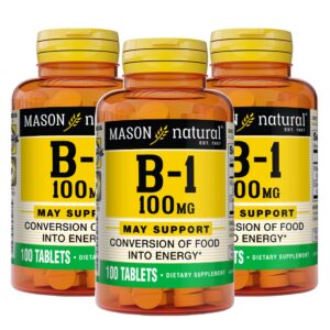 MASON NATURAL Vitamina B1 100 mg frasco y tabletas
