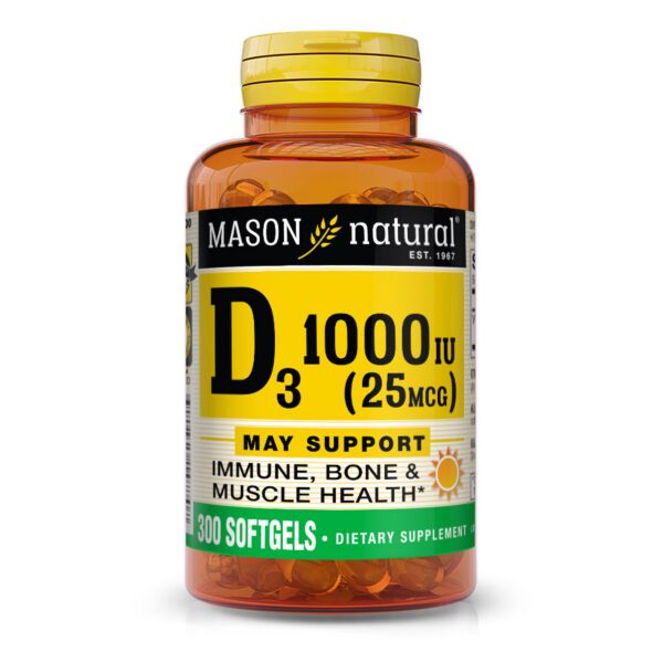 Mason Natural botella vitamina d3 1000 ui 300 softgels