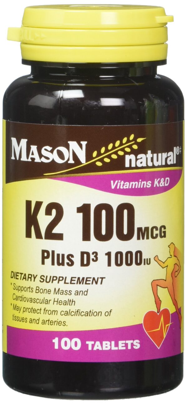 mason natural vitamina k2 y d3 suplemento 300 tabletas