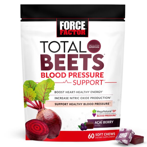 Masticables Force Factor Total Beets para presión arterial