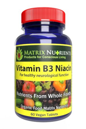 Version 1.0.0 Frente del envase Matrix Nutrients Niacina B3 tabletas veganas