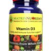 Matrix Nutrients vitamina D3 vegano 60 tabletas