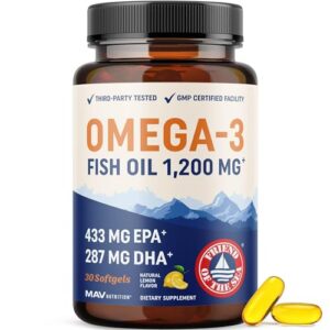 Etiqueta frontal MAV Nutrition Omega-3 1200 mg