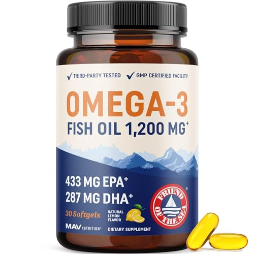 Etiqueta frontal MAV Nutrition Omega-3 1200 mg