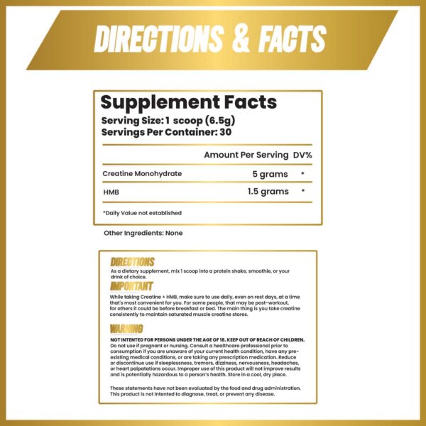 Etiqueta del producto Creatine HMB