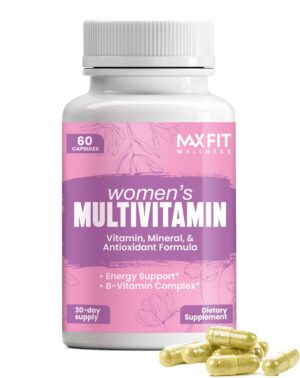 Frasco del multivitamínico MAX FIT para mujeres 50+