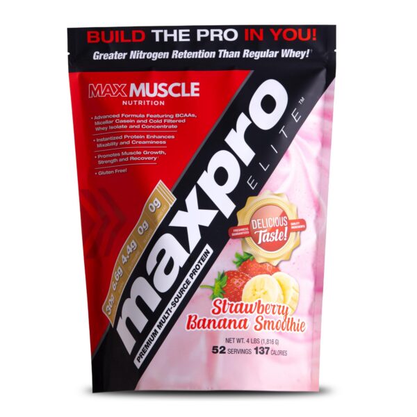 Etiqueta frontal de Maxpro Elite Whey