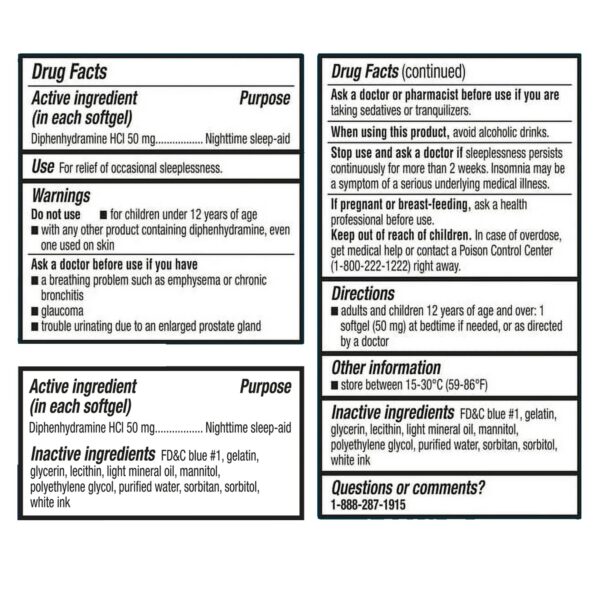 Etiqueta Sleep-Aid Softgels