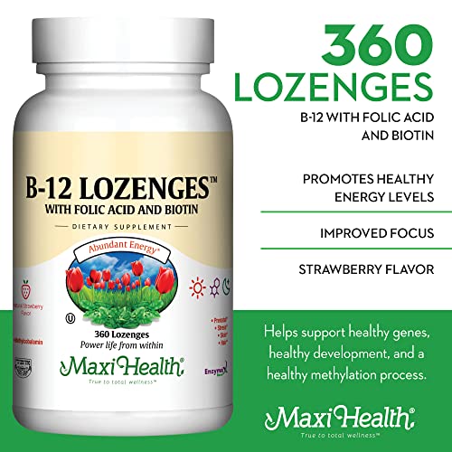 Etiqueta con ingredientes en Maxi Health B12