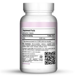 Caja Maxi Health Biotina 5000 mcg cabello piel uñas