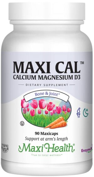 Botella Maxi Health Calcium 1000 mg etiqueta frontal
