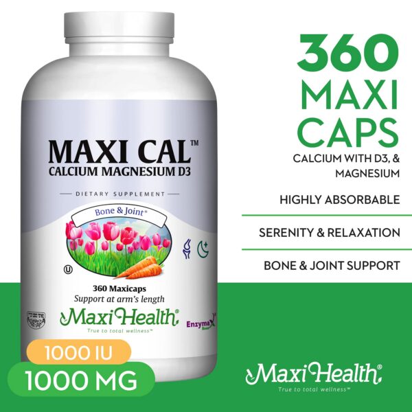 Etiqueta frontal Maxi Cal calcio 1000 mg