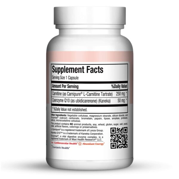 Etiqueta Maxi Health CoQ Carnitine Complex