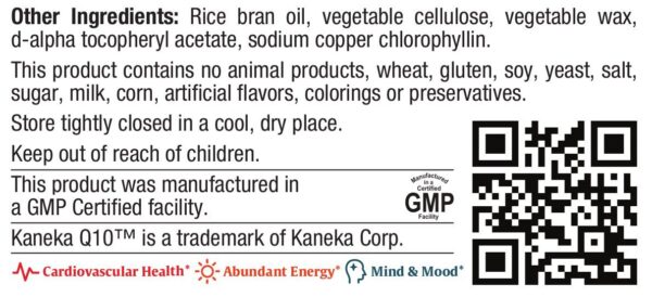 Frasco Maxi Health CoQ10 100 mg lateral