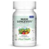 Frasco de multivitaminas Maxi Health Longevity para hombres 50+