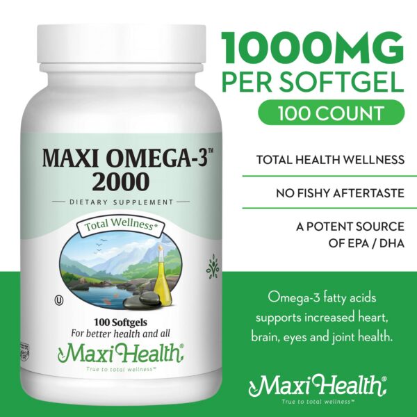 Etiqueta frontal Maxi Health Omega 3