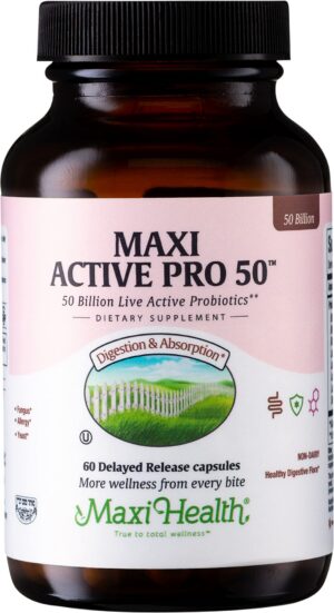 Maxi Health Probiotic Plus suplemento 50 mil millones CFU 15 cepas