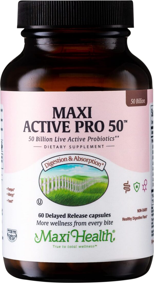 Maxi Health Probiotic Plus suplemento 50 mil millones CFU 15 cepas