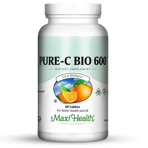Maxi Health Pure-C-Bio 600 mg paquete de 90 tabletas kosher