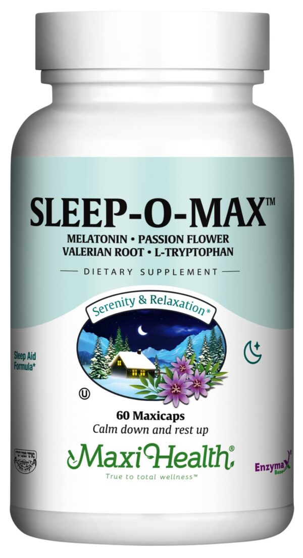 Maxi Health Sleep-O-Max suplemento sueño raíz valeriana melatonina