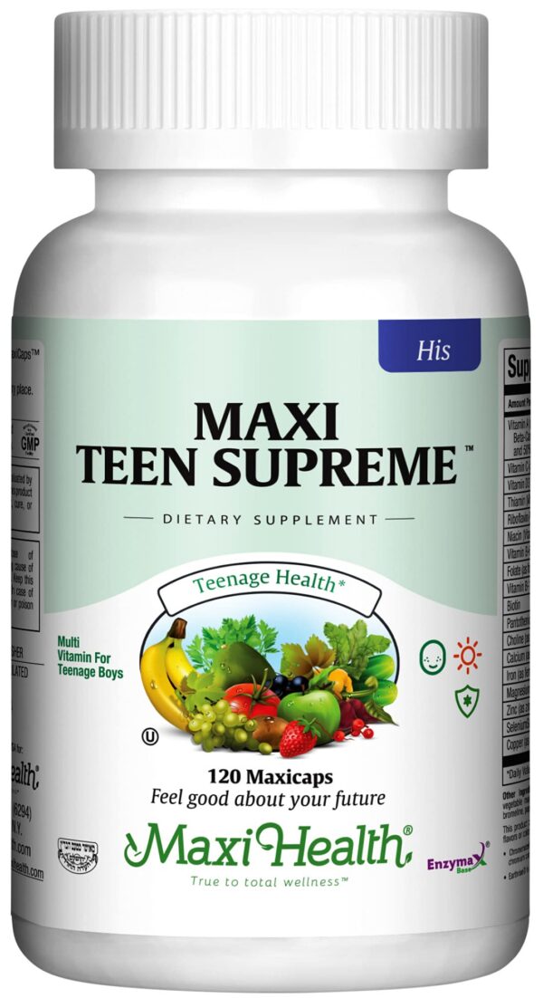 Frasco frontal Maxi Health multivitamínico para adolescentes