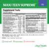 Etiqueta frontal Maxi Health multivitamínico adolescentes