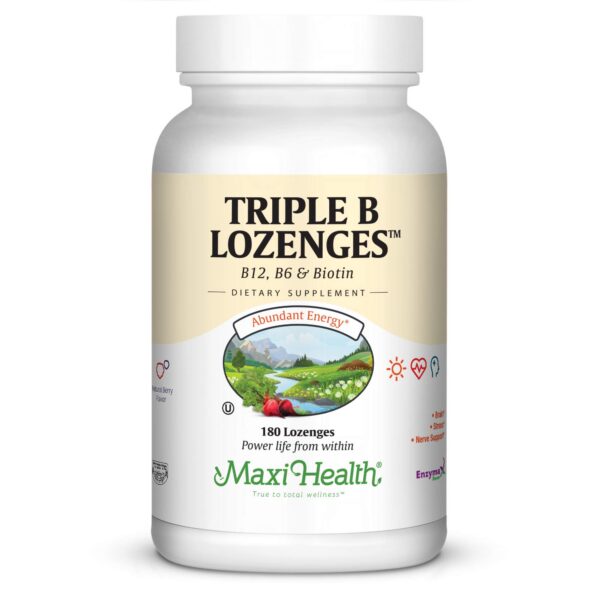 Maxi Health Triple B pastillas sabor fresa frasco 180 unidades