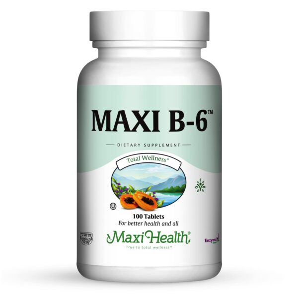 Maxi Health Vitamina B6 100mg paquete de 100 tabletas kosher
