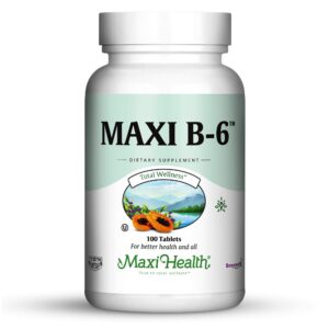 Maxi Health vitamina B6 100 mg botella 100 tabletas kosher